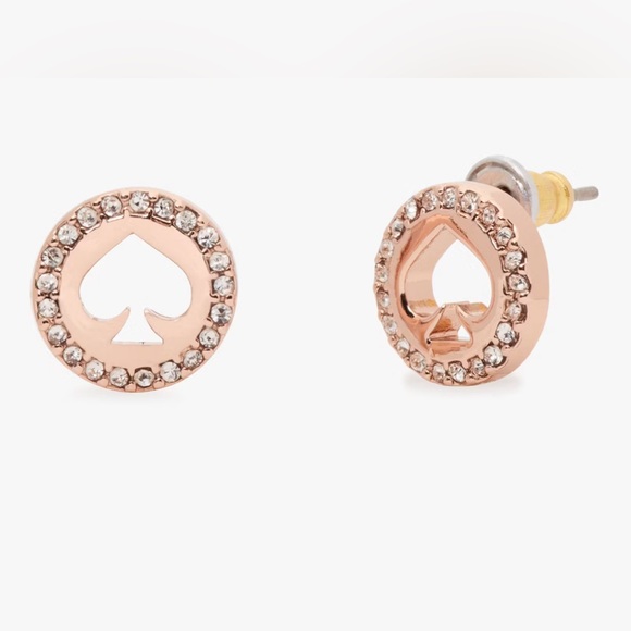 kate spade Jewelry - Rose Gold Spade earrings